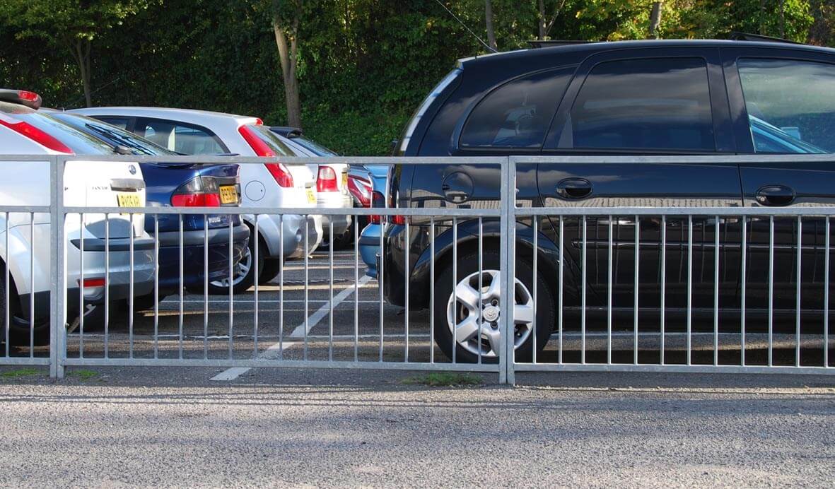 Pedestrian Guard Rail around car park