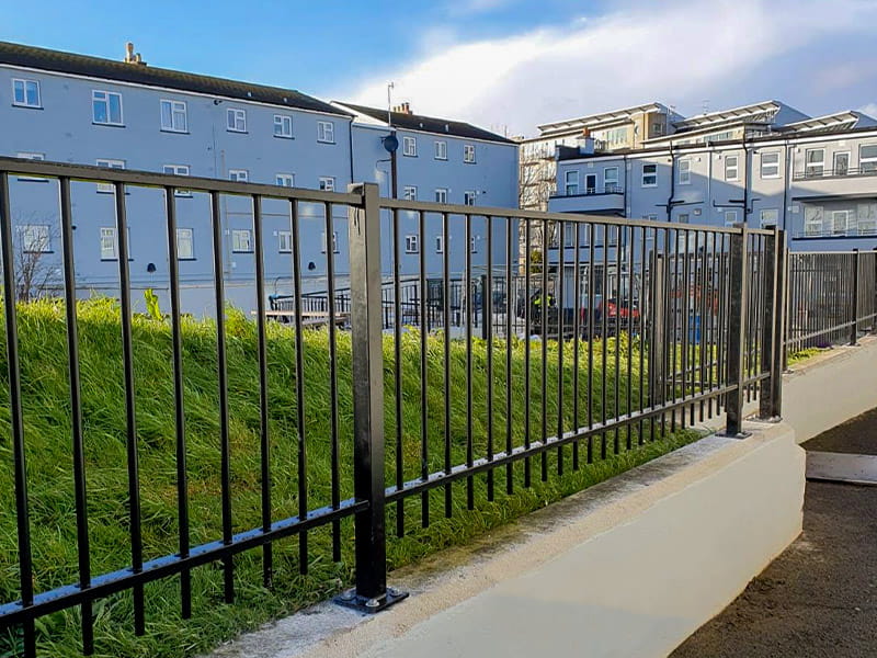 metal railings on wall