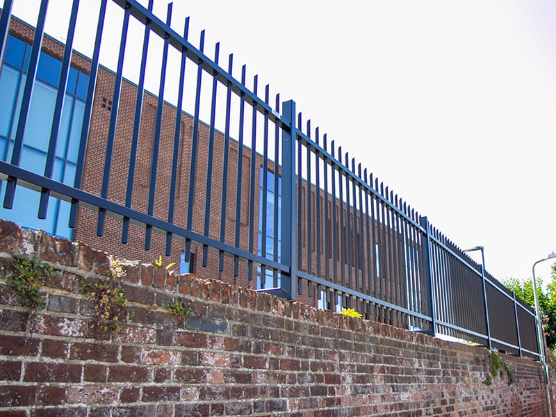 Black Barbican Fencing on Wall