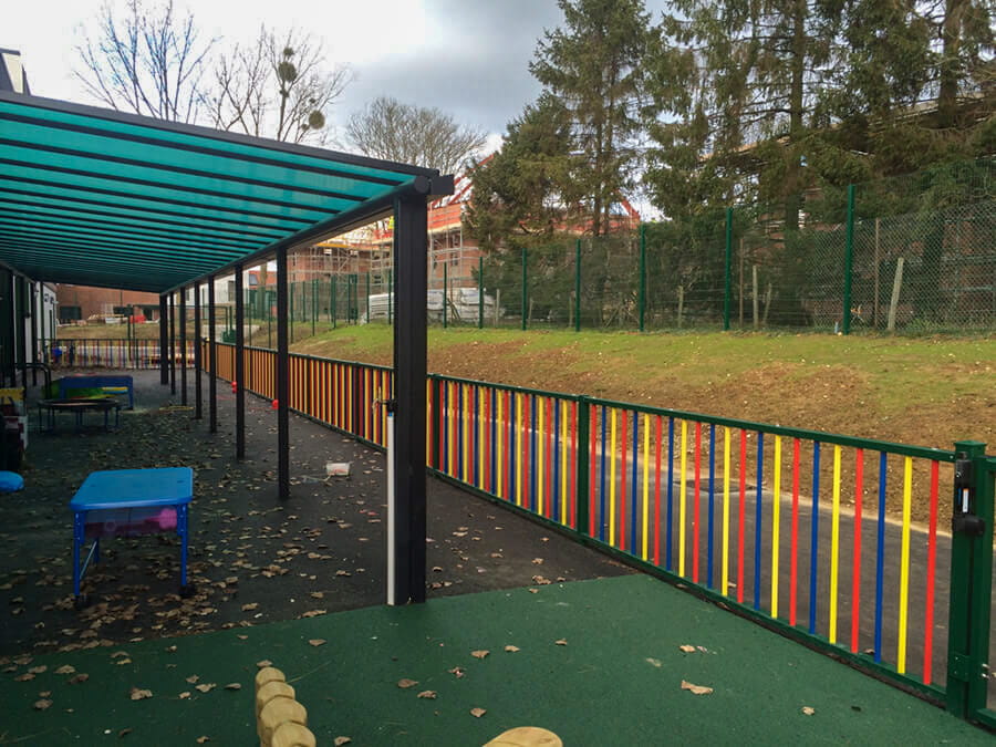 Metal Coloured Playground Fencing