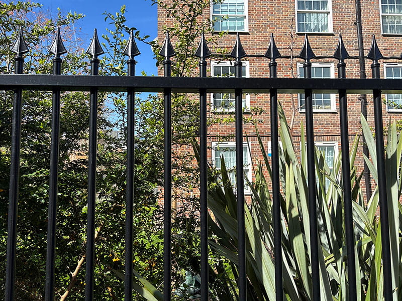 Barbican Imperial vertical bar railings with finials