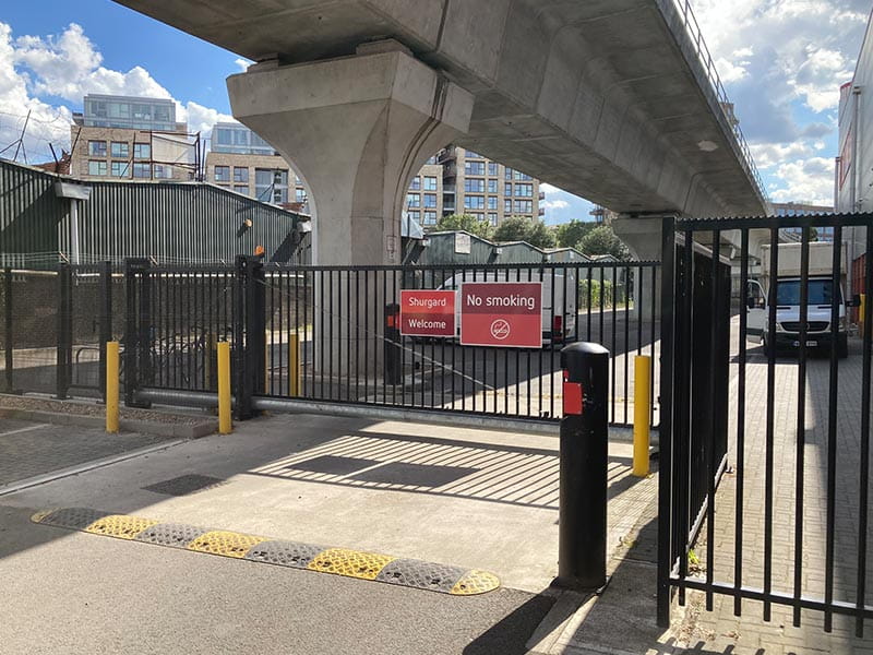 Sentry-Vertical-Bar-Fencing-and-Sliding-Gate