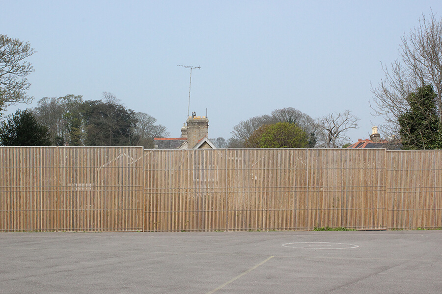 Euroguard Combi Timber and Steel Fence around school sports pitch