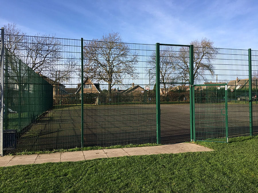 Flatform welded mesh fencing around MUGA