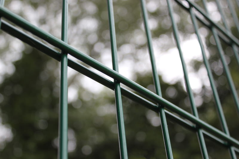 green twin wire mesh fence panels