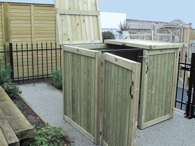 Timber wheelie bin store