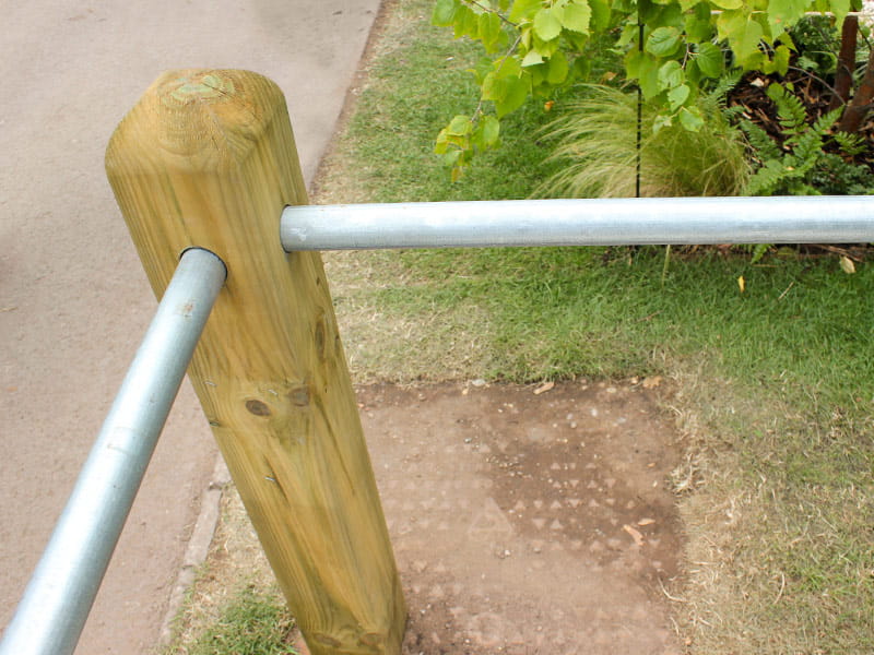 silver rail pedestrian fencing