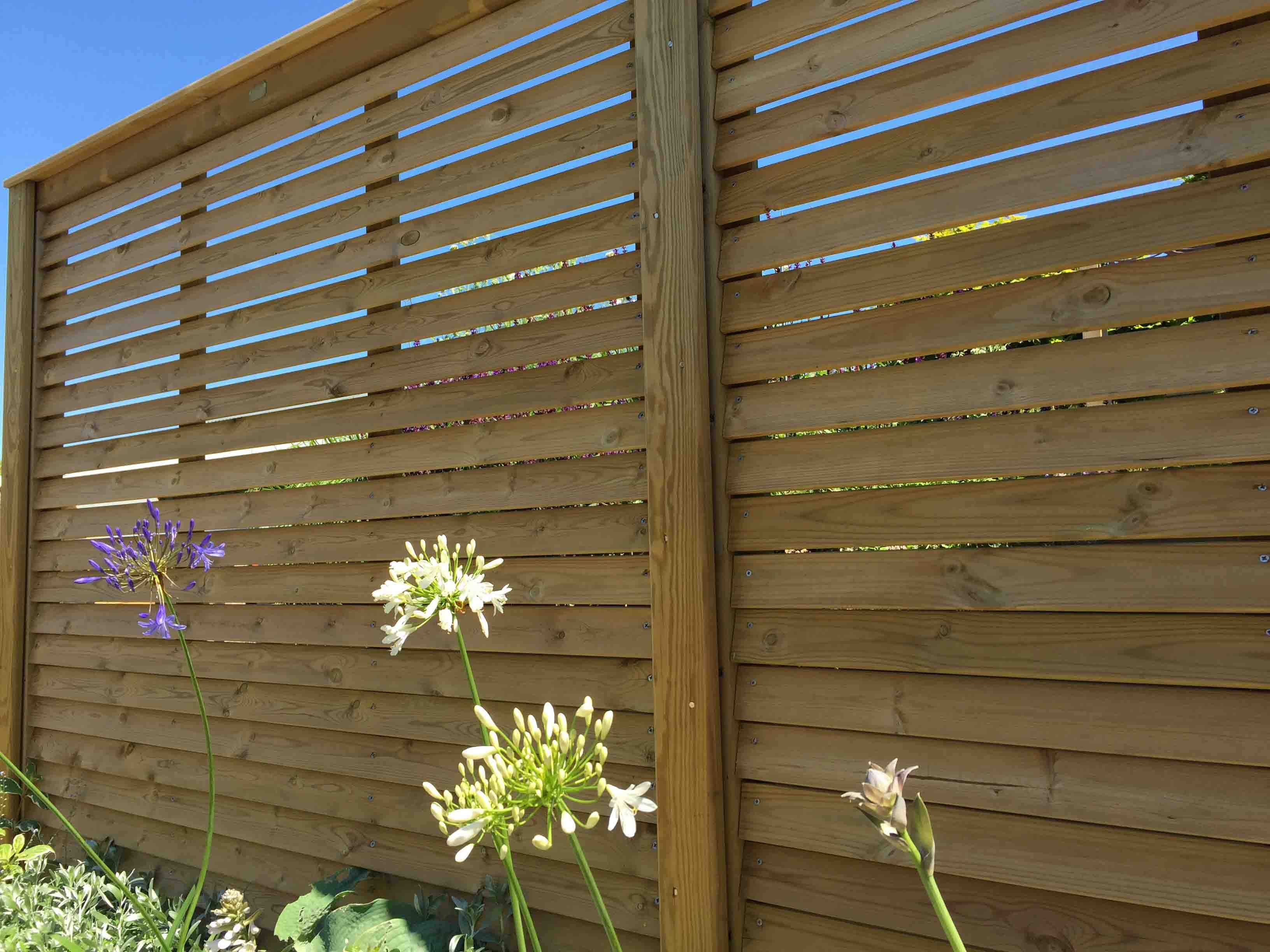 Louvre slatted fence panel